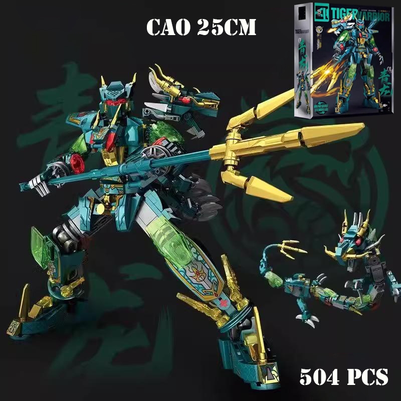 504 Mảnh - Đồ Chơi Lắp Ráp Robot/ Đồ Chơi Lắp Ghép Mô Hình Robot, Robot Mecha, Robot Rồng Xanh, Robot Thanh Long