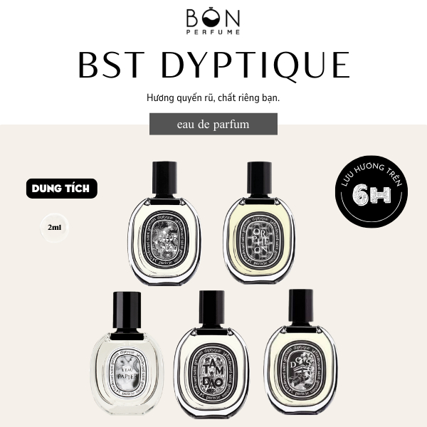 Nước Hoa Unisex Chiết Diptyque Fleur De Peau, L’Eau Papier, Orphéon, Do son, Tam Dao BON PERFUME