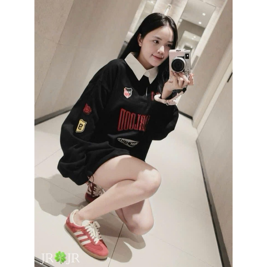 Áo nỉ số 91 phối cổ sơ mi