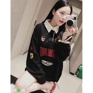 Áo nỉ số 91 phối cổ sơ mi