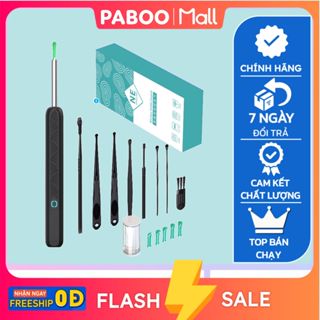 Dụng cụ lấy ráy tai NE3 đầu bọc silicon PABOO đi kèm 8 món phụ kiện có gắn camera nội soi đa năng  hình ảnh sắc nét
