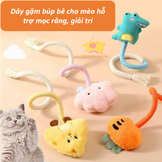   Hỏa Tốc  Đồ chơi dây nhai búp bê cho mèo giải trí tự do giảm stress & làm sạch răng bền chắc nhiều màu sắc 