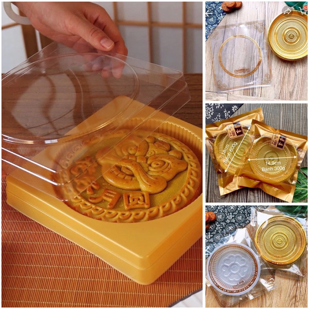 10 Bộ Khay/Túi Đựng Bánh Trung Thu – Bánh Mochi Size Đại 300g/600g/1kg