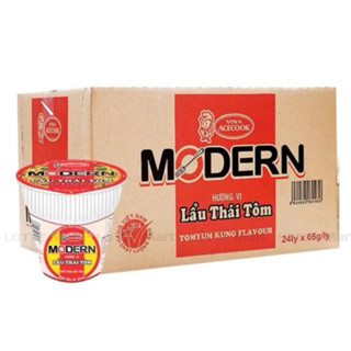  |CÓ SẴN| Thùng Mì Ly Modern lẩu thái tôm 65g   thùng 24 ly  