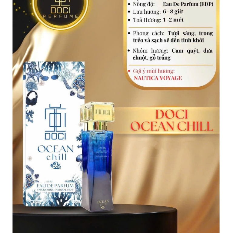 Nước Hoa Nam , OCEAN CHILL , DOCI PERFUME 30ml , Nam Tính Trẻ Trung Mạnh Mẽ . Nước Hoa DOCI , Perfum