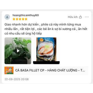Cá basa fillet đông lạnh không da C.P gói 1kg (net8)