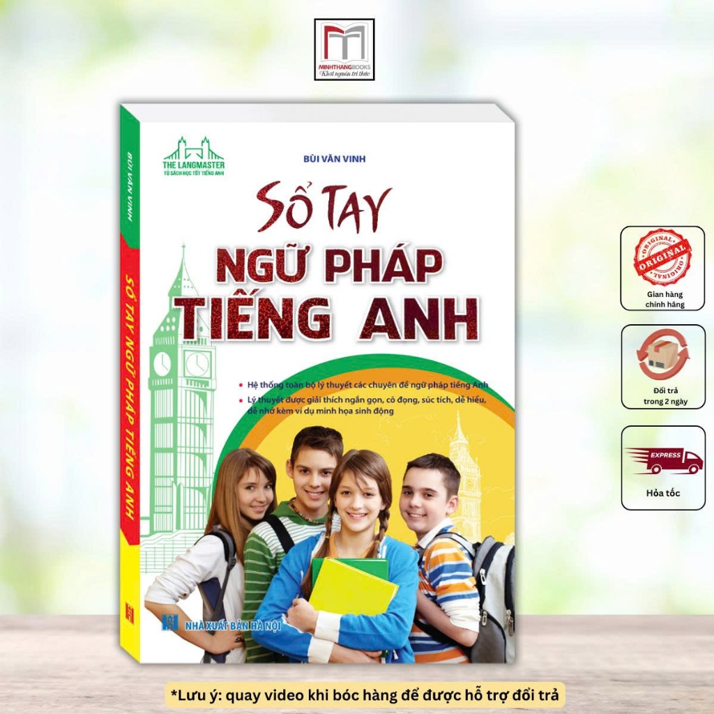 Sách - The Langmaster - Sổ tay ngữ pháp tiếng Anh - Hệ thống lý thuyết đầy đủ, dễ hiểu (tái bản)