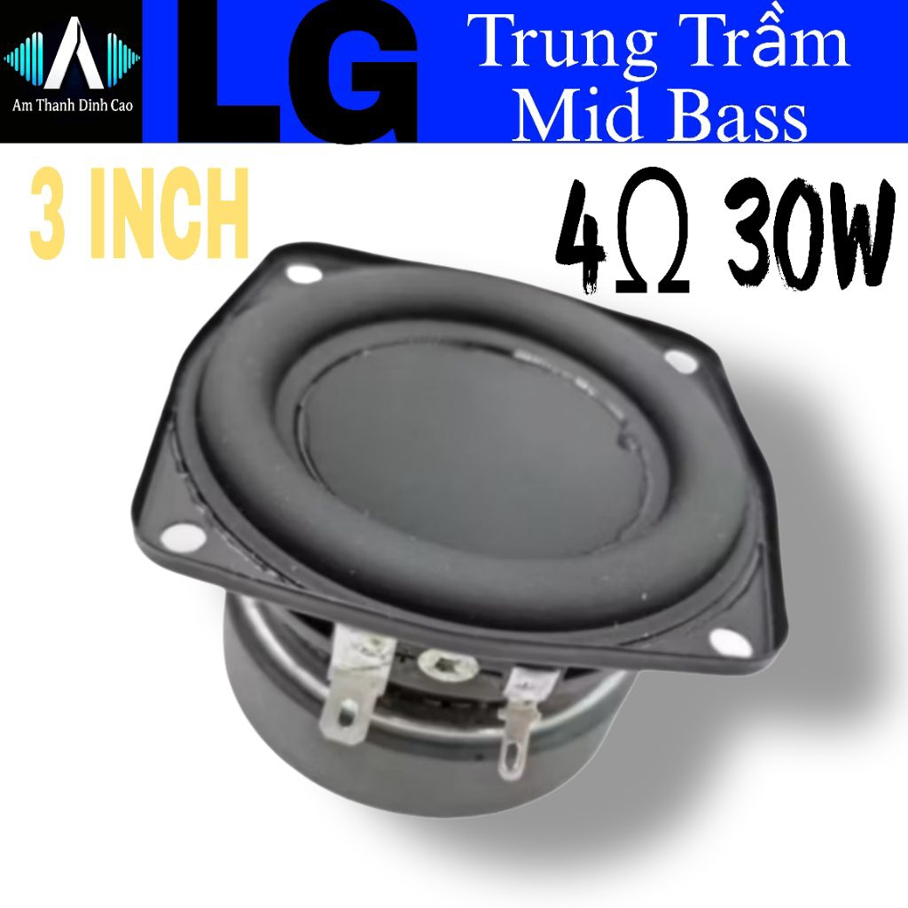 Củ loa Trung Trầm 𝗟𝗚 𝟯𝗶𝗻𝗰𝗵 𝟰Ω 𝟯𝟬𝗪 Mid Bass DIY -