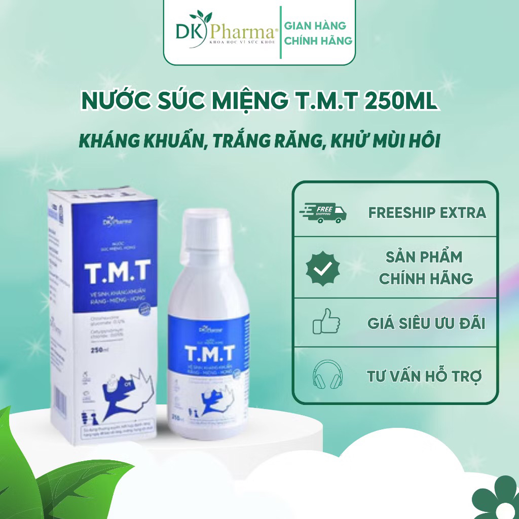 Nước súc miệng họng DKPHARMA T.M.T chai 250ml - Giúp vệ sinh răng miệng