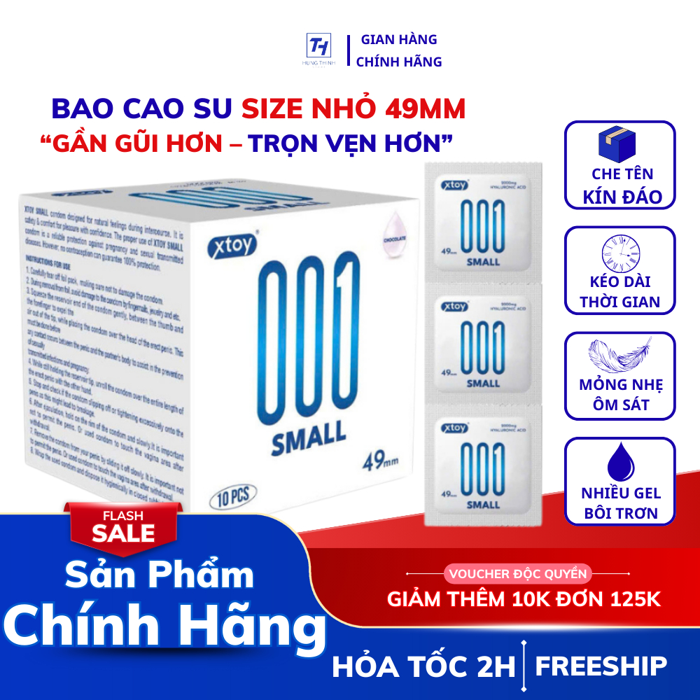 Bao Cao Su Size Nhỏ 49mm – XTOY Small Siêu Mỏng, Nhiều Gel, Hương Thơm Dịu – Bộ Sưu Tập Nhiều Thương Hiệu – Hộp 10 cái