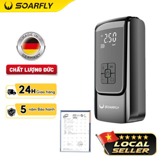 SOARFLY【4 IN 1 12V 150Psi Máy bơm lốp xe ô tô thông minh di động, Động cơ mạnh mẽ và bền bỉ Máy bơm lốp xe ô tô tự động