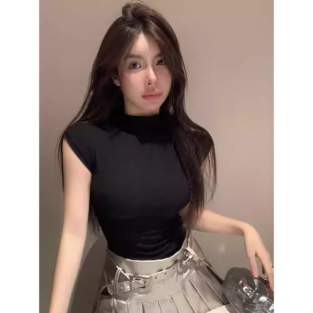 Áo cổ 3 phân cộc tay chất thun tăm áo dệt kim ngắn tay  co dãn mềm mịn AT80 | BigBuy360 - bigbuy360.vn