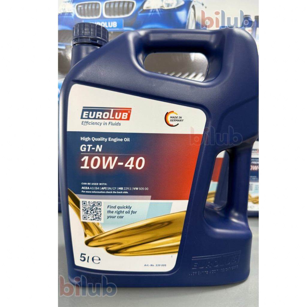 Nhớt EUROLUB GT-N 10W-40 dành cho xe hơi, nhập khẩu 100% từ Đức