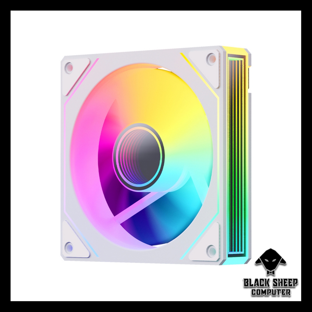 Quạt Fan MAGIC F121 RGB WHITE - 6Pin Kèm 4 Ốc ( Không gắn nguồn cần Hub 6Pin )