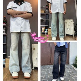 Quần Jean Dài Nam Fom Suông Ống Loe 2 Màu Xanh-Xanh-Rêu - Đen  Đi Học Đi Làm  (Được Kiểm Tra Hàng)