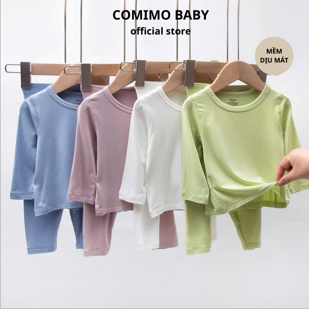 [Hàng loại 1] Bộ dài tay thun lạnh cho bé trai bé gái 5-18kg ❤️COMIMO BABY❤️ bộ dài tay minky mom thun lạnh chống muỗi