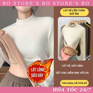 H331 Áo thun giữ nhiệt cổ 3 phân lót lông cừu siêu ấm cực dày dặn cho nữ đủ size
