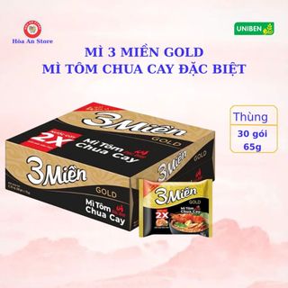  Mì 3 Miền GOLD TÔM CHUA CAY ĐẶC BIỆT  Thùng 30 Gói x 75g  