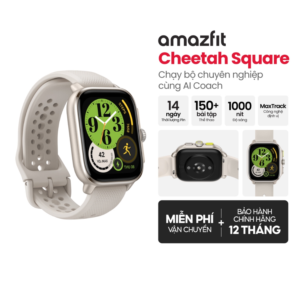 Đồng hồ thông minh Amazfit Cheetah Square - Bản đồ ngoại tuyến | Lưu trữ nhạc - Hàng chính hãng - Bảo hành 12 tháng | BigBuy360 - bigbuy360.vn