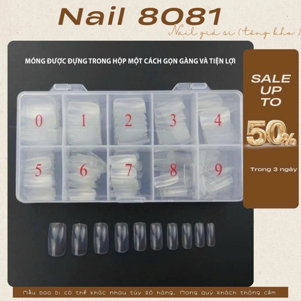 Móng up tay form to , móng up chân dài hộp 500 móng