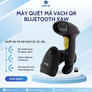 Máy quét mã vạch không dây Bluetooth KAW cao cấp, quét mã vạch, quét mã QR, kết nối điện thoại