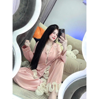 Đồ Bộ Ngủ Nữ Chất Lụa Latin Mềm Mịn Dài Tay Free size 40 - 60kg