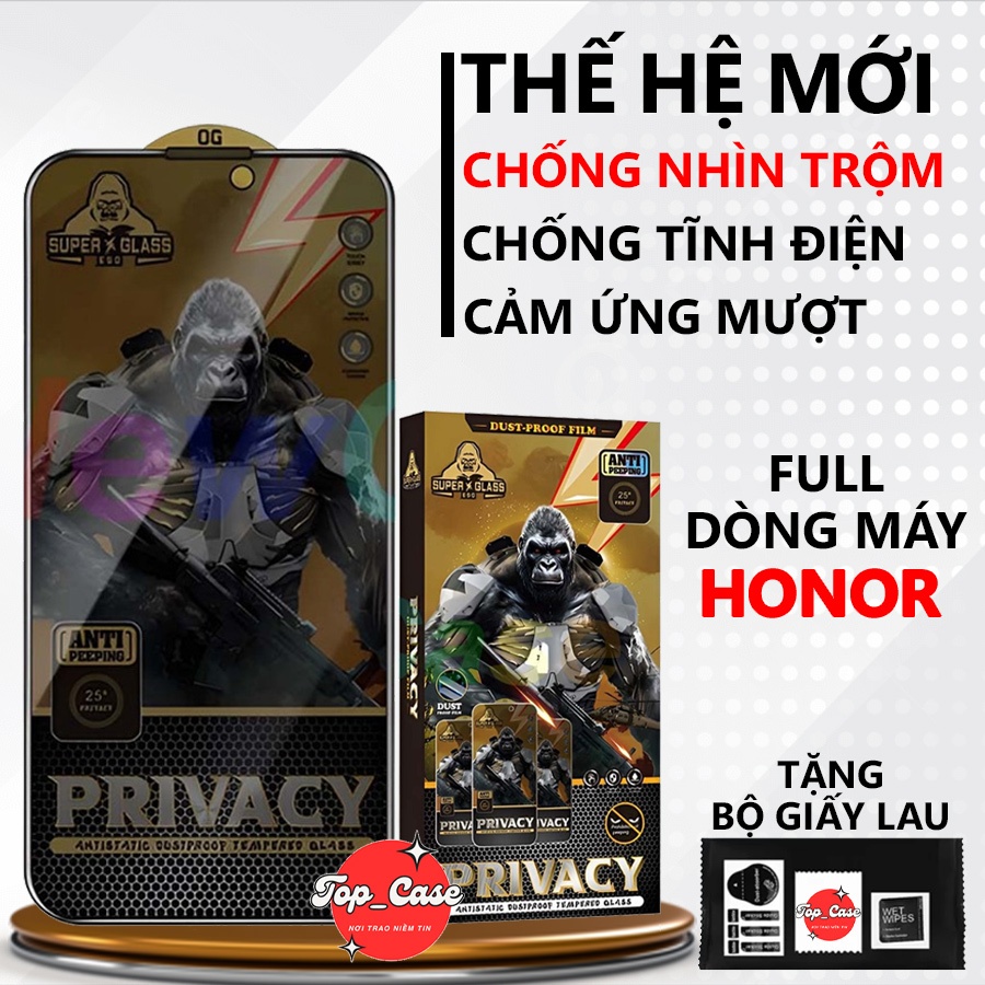 Kính cường lực chống nhìn trộm Honor X7B,X6B,X7C,X8A//X8A/X8B/X6A/X6B/X6C/X5B/X5 Plus/X9C Smart 400/400 Lite 5G