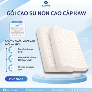 Gối cao su non cao cấp KAW, Cao su non mềm mại lượn sóng Giảm đau mỏi vai gáy Chống ngáy Kèm vỏ gối