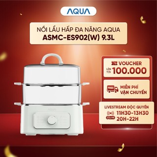 Nồi lẩu hấp đa năng AQUA ASMC-ES902(W) 9.3L - Thân nồi 2.3L, Lồng hấp 7L - Công suất 1000W - 8 chế độ đa dạng
