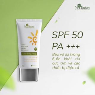 Kem chống nắng I'm Nature toàn thân mọi loại da kiềm dầu mụn SPF50/PA+++ 50ml an toàn cả mẹ bầu