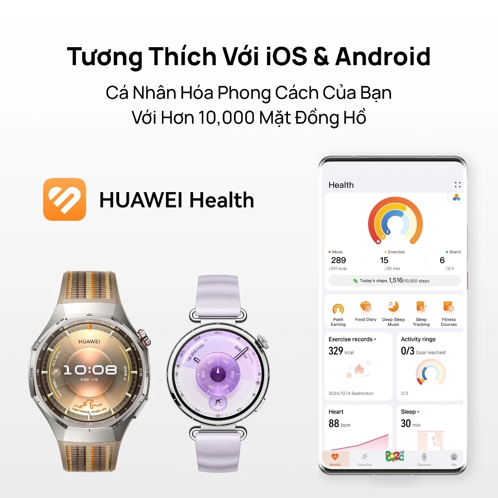 Đồng Hồ Thông Minh HUAWEI WATCH GT6 Series | Tập Luyện Nâng Cao | Theo Dõi Sức Khỏe | Thời Lượng Pin Đến 21 Ngày | BigBuy360 - bigbuy360.vn