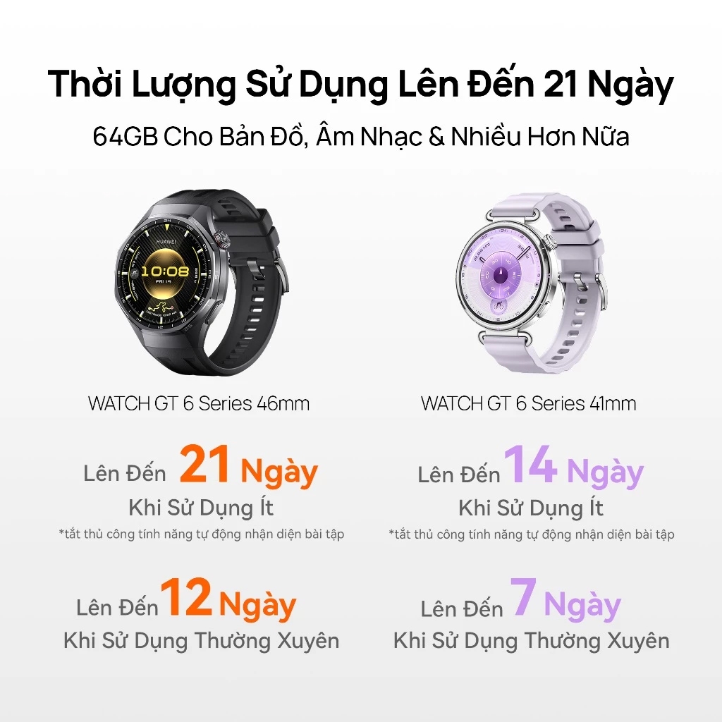 Đồng Hồ Thông Minh HUAWEI WATCH GT6 Series | Tập Luyện Nâng Cao | Theo Dõi Sức Khỏe | Thời Lượng Pin Đến 21 Ngày | BigBuy360 - bigbuy360.vn