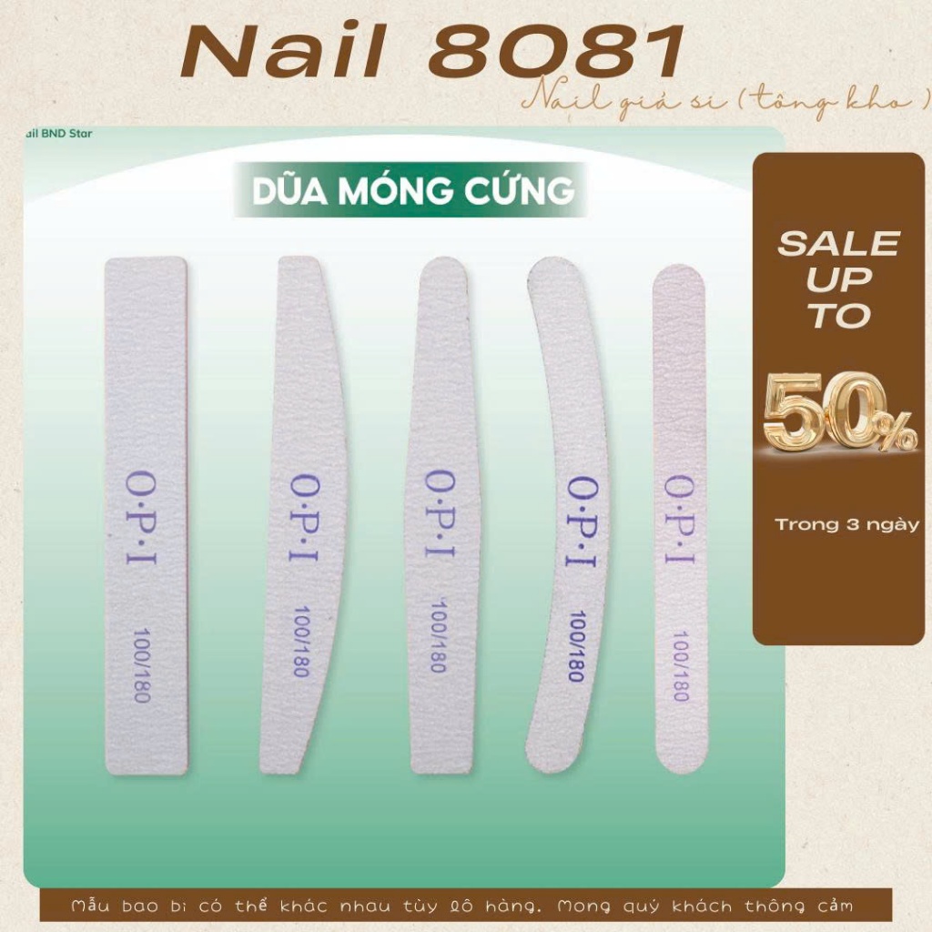 Dũa mỏng OPI ( hàng đẹp ) , dũa min 100/180 , 180/240 , dũa móng