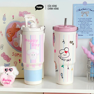  Ly giữ nhiệt Mochi 900ml có quai xách bình giữ nhiệt inox 316 cao cấp không gỉ sét - TUHUHOUSE 