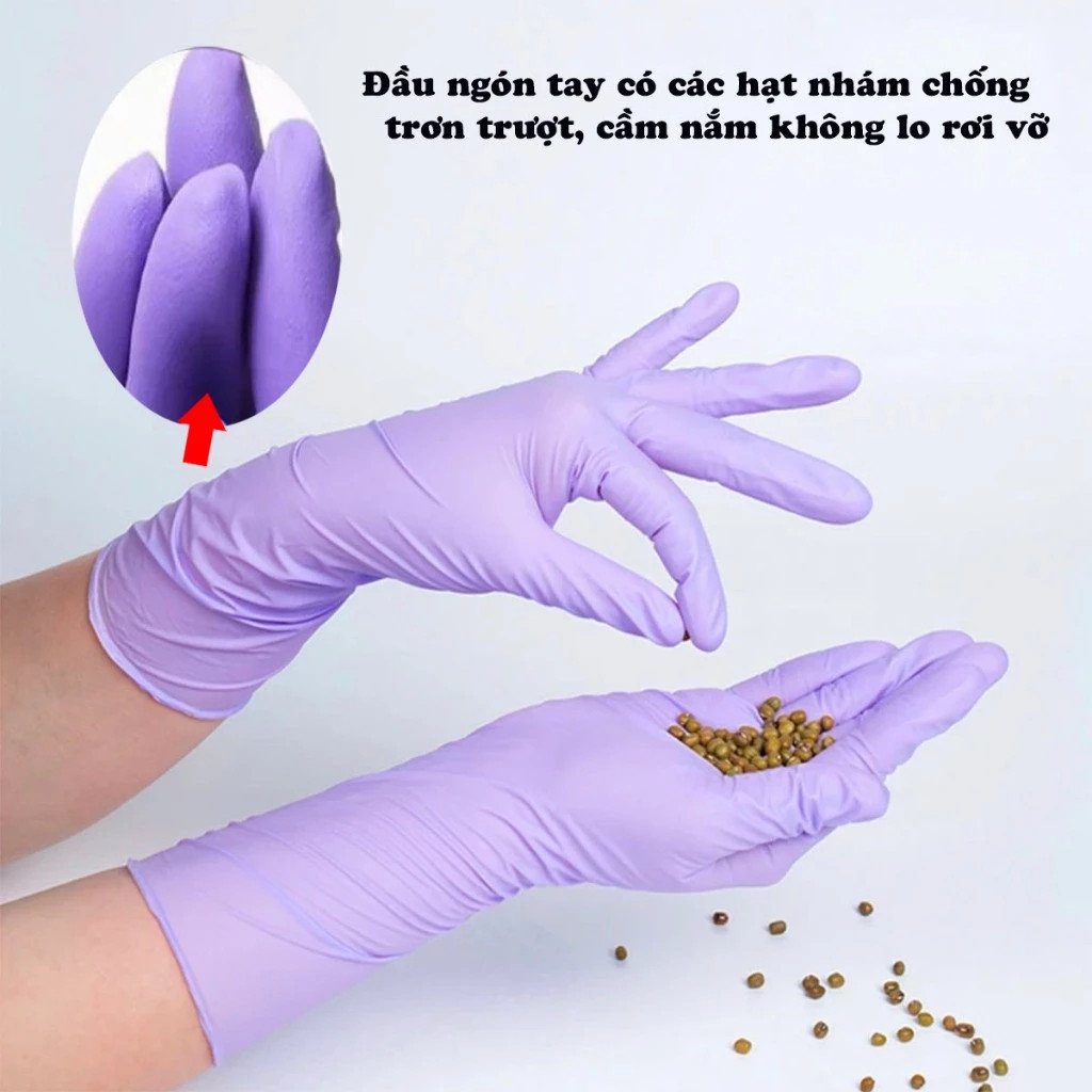 Găng tay nhà bếp BeeSurg cao su chống nước, không mùi, tái sử dụng nhiều lần, hộp 10 đôi tiện lợi