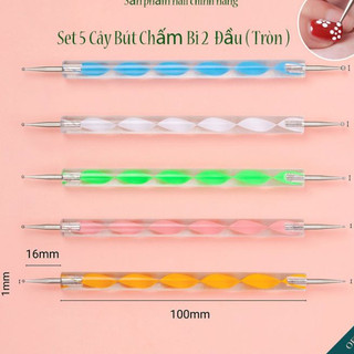 Set bút chấm bi 5 cây , chấm trang trí móng 2 đầu