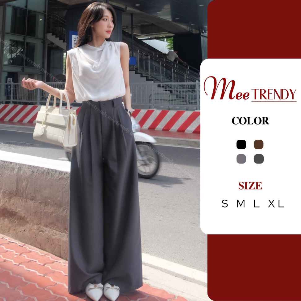 Quần Suông Dài Ống Rộng Nữ Tôn Dáng Meetrendy, Quần Culottes Nữ Dáng Dài Basic Có Túi [Q10]