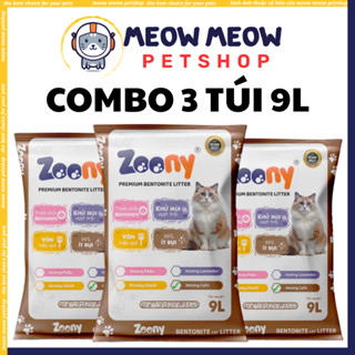   COMBO 3 TÚI 9L  Cát mèo ZOONY Túi 9L 3.5KG. Cát vệ sinh cho mèo Zoony khử mùi tốt vón tốt ít bụi 