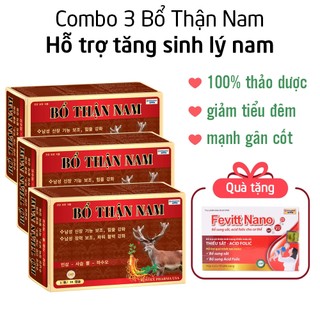 (tặng sắt bổ máu) combo 3 hộp Bổ Thận Nam hỗ trợ tăng sinh lý nam, giảm tiểu đêm, đau lưng mỏi gối - 30 viên