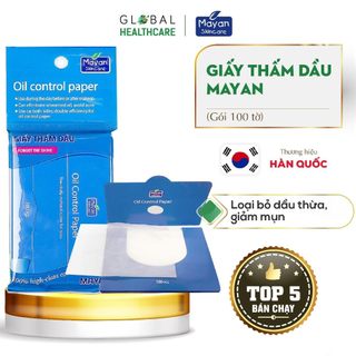 Giấy thấm dầu da mặt Mayan Than hoạt tính/Thường (Gói 100 tờ)