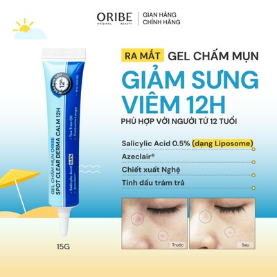 Gel chấm mụn Oribe, giảm mụn nhanh ngừa thâm làm mờ sẹo mụn, khô cồi mụn sau 12H sử dụng