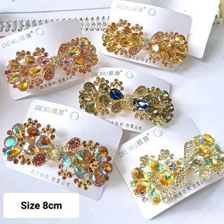 [Cao cấp] Kẹp tóc đá pha lê lấp lánh kiểu bấm đuôi size 8 cm cho nữ