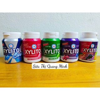  Lọ Bé Kẹo Cao Su Gum Xylitol Lotte Không Đường 55,1g Hũ 