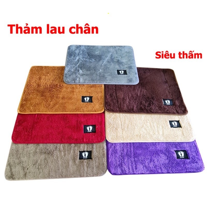 Thảm lau chân siêu thấm nước, chất liệu nỉ len mịn, đế cao su chống trượt, thảm chùi chân cao cấp