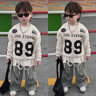  Áo nỉ cổ tròn tay viền cho bé trai số 89 áo nỉ sweater thu đông trẻ em,quần jean trẻ em,TPKIDS M944  