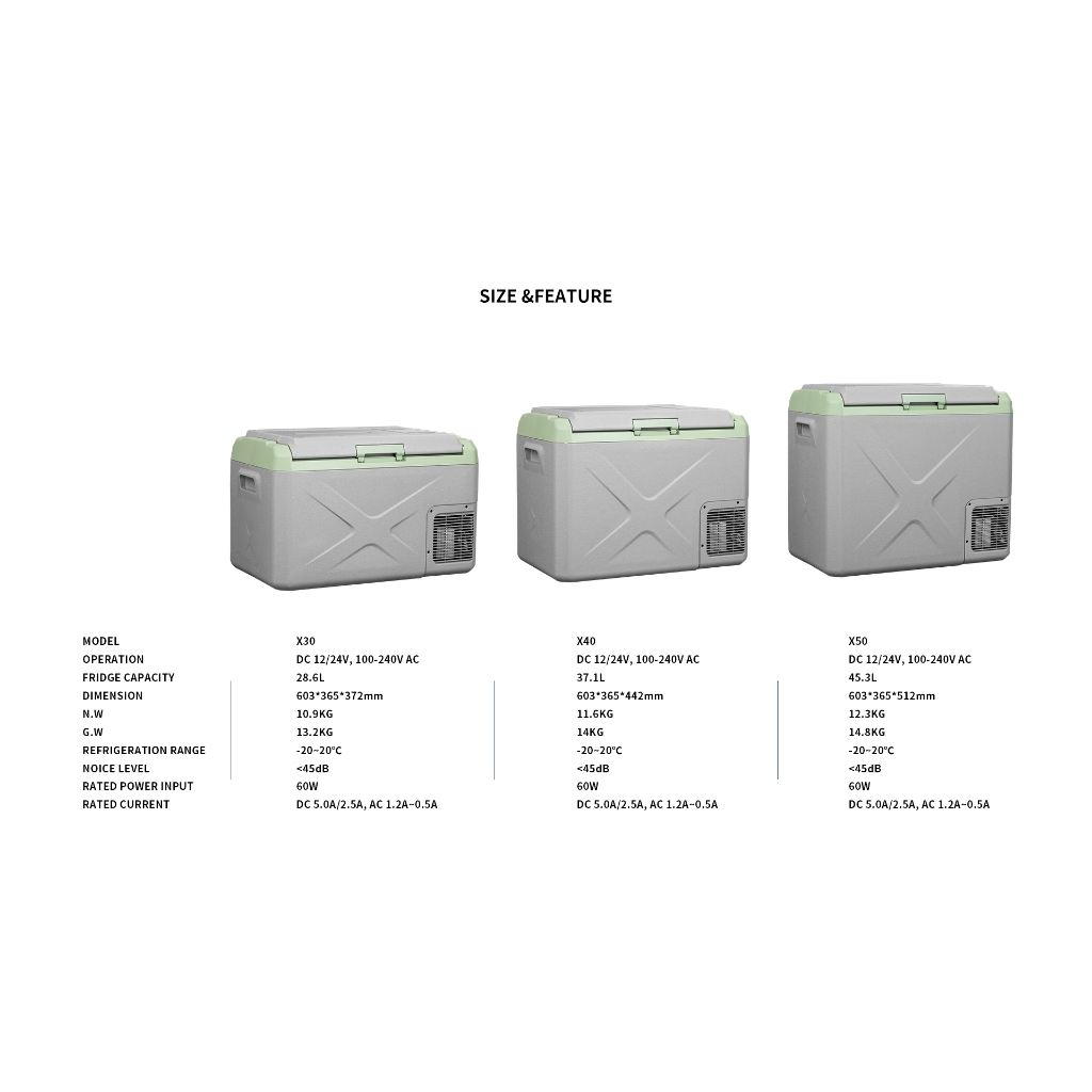 Alpicool X30L/40L/50L Car Home Dual-use Refrigerated 12v/24V220V tủ lạnh nhỏ trên ô tô cắm trại tủ lạnh ô tô XD có2 ngăn | BigBuy360 - bigbuy360.vn