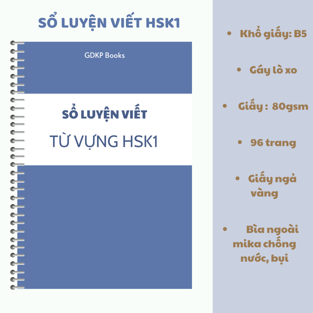[B5] Sổ luyện viết từ vựng tiếng Trung HSK1