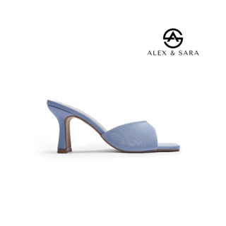  AL204 - Guốc nữ Alex & Sara dép cao gót mũi vuông màu tối giản thanh lịch cho nàng đi làm đi chơi lenora mule 