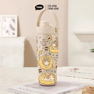  Bình giữ nhiệt Simple 735ml hoạ tiết dễ thương ly giữ nhiệt Simple inox 316 lót gốm cao cấp - TUHUHOUSE 