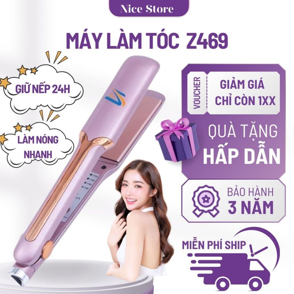 Máy ép tóc KEMEI KM-459/Z469, máy duỗi tóc đa năng 4 mức chỉnh nhiệt, tiện lợi an toàn dễ sử dụng